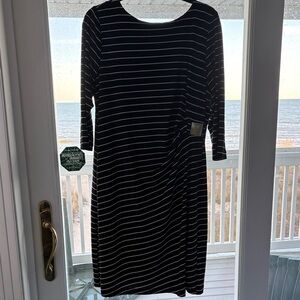 Chico’s  Black & White Striped Women’s Knit Dress